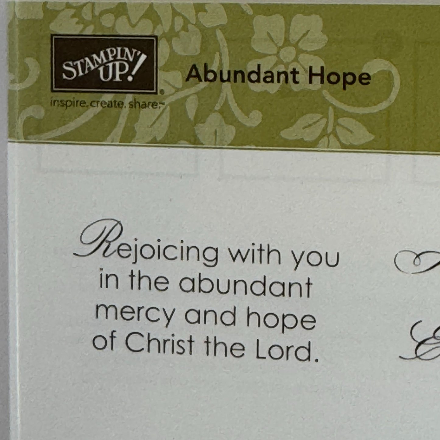 Stampin Up Rubber Stamp Set Abundant Hope Easter Blessings Christian Card Making