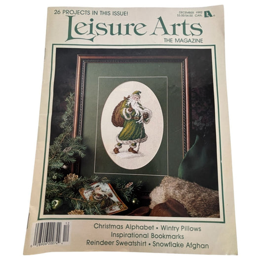Leisure Arts Magazine December 1992 Cross Stitch Crafts Christmas Santa Crochet