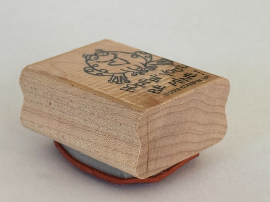 Stampin Up Rubber Stamp Frog Pun Hoppin Hoping You Will Be Mine Valentines Funny