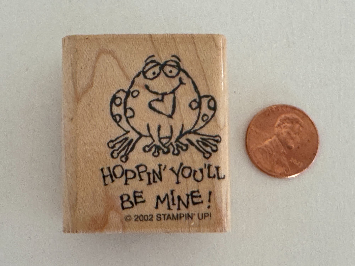 Stampin Up Rubber Stamp Frog Pun Hoppin Hoping You Will Be Mine Valentines Funny