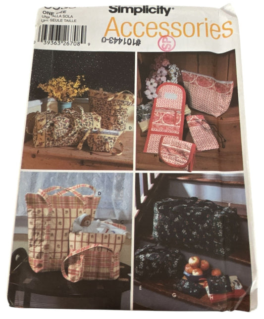Simplicity Sewing Pattern 5535 Quilted Bags Eyeglass Case Change Purse Tote UC