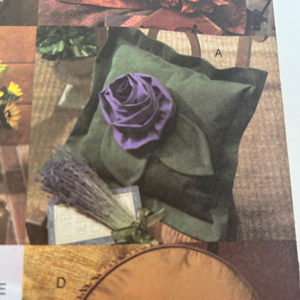 Vogue Sewing Pattern V7865 Craft Floral Pillow Seasonal Home Decor Sunflower UC