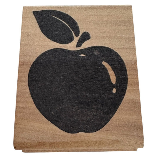 Stamp Affair Rubber Stamp Apple with Leaf Fruit School Teacher Theme Card Making