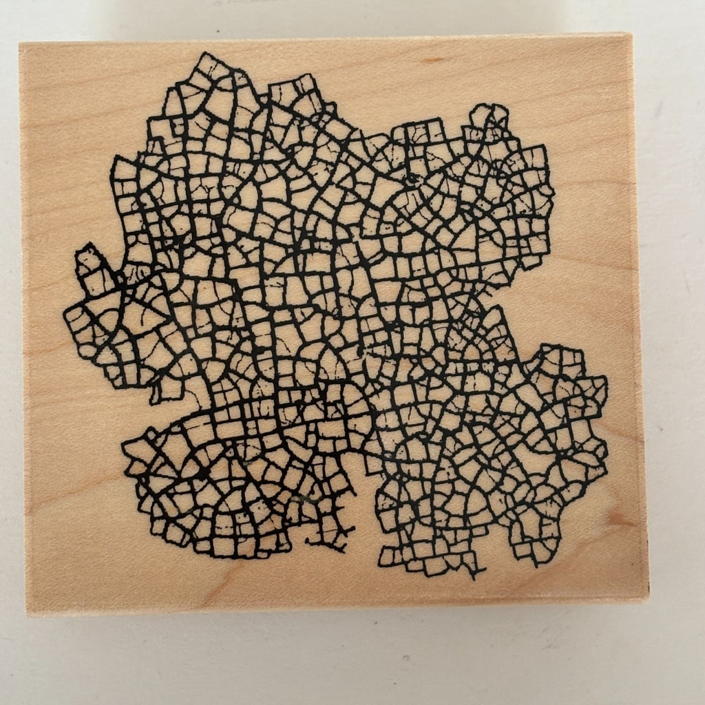 Renaissance Art Rubber Stamp Abstract Mosaic Pattern Background City Street Map