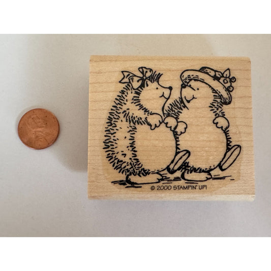 Stampin Up Rubber Stamp Hedgehog Friendship Card Making Friends Talking Walking