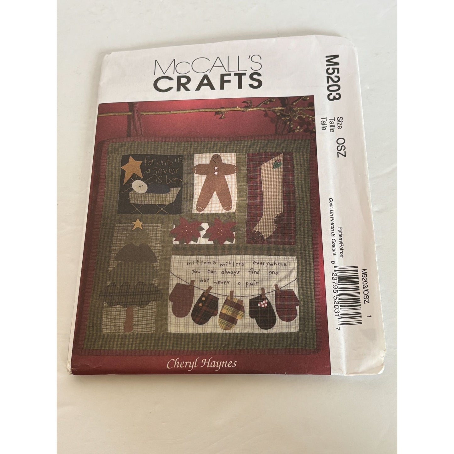 McCalls Quilting Pattern M5203 Christmas Wallhanging Quilt Gingerbread Man Uncut