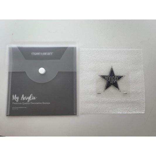 CTMH My Acrylix Acrylic Stamp Hooray Sentiments A1205 Star Card Making Celebrate