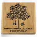 Stampin Up Rubber Stamp Tree Swing Butterfly Spring Season Nature Card Making