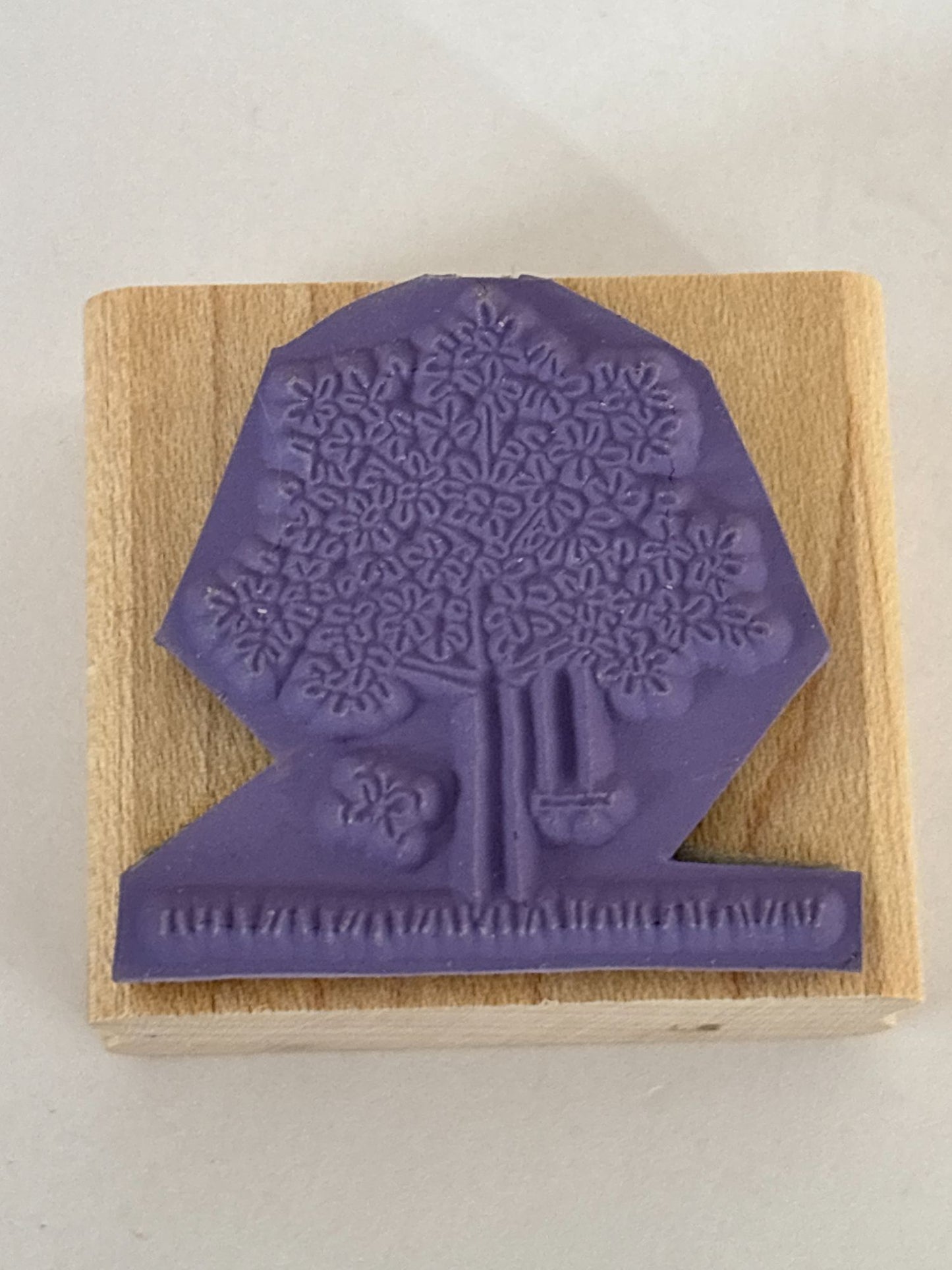 Stampin Up Rubber Stamp Tree Swing Butterfly Spring Season Nature Card Making