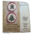 The Creative Circle Christmas Hoops Cross Stitch Kit Ornaments Teddy Bear 1980s