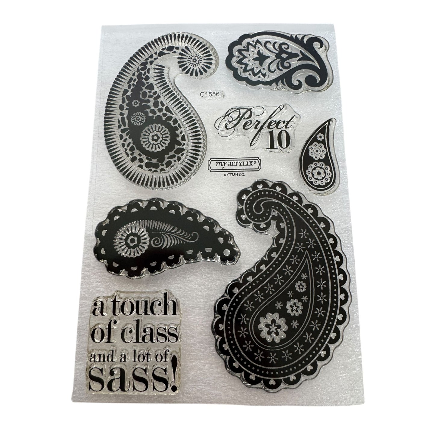 CTMH My Acrylix Acrylic Stamp Set Paisley Perfect Flair Motifs Sass C1556