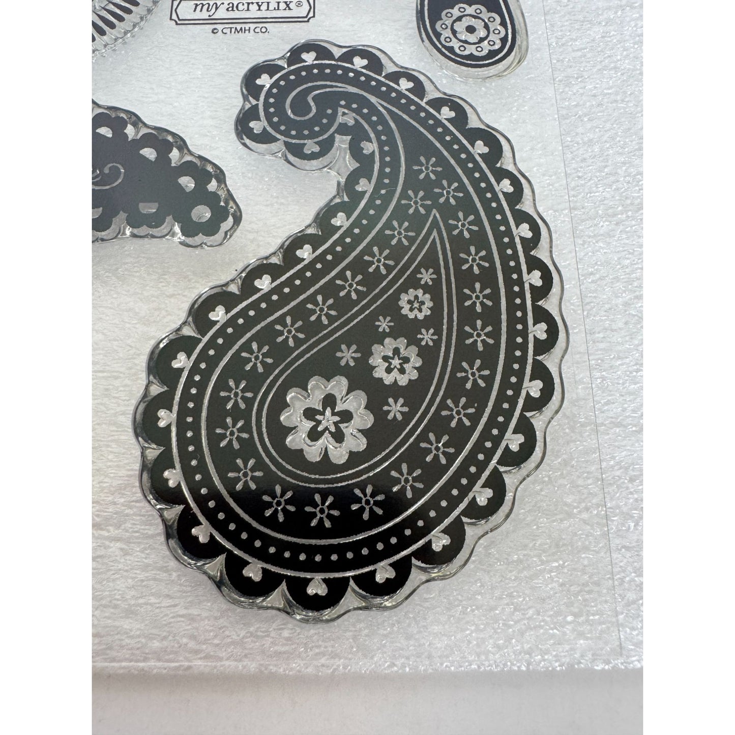 CTMH My Acrylix Acrylic Stamp Set Paisley Perfect Flair Motifs Sass C1556