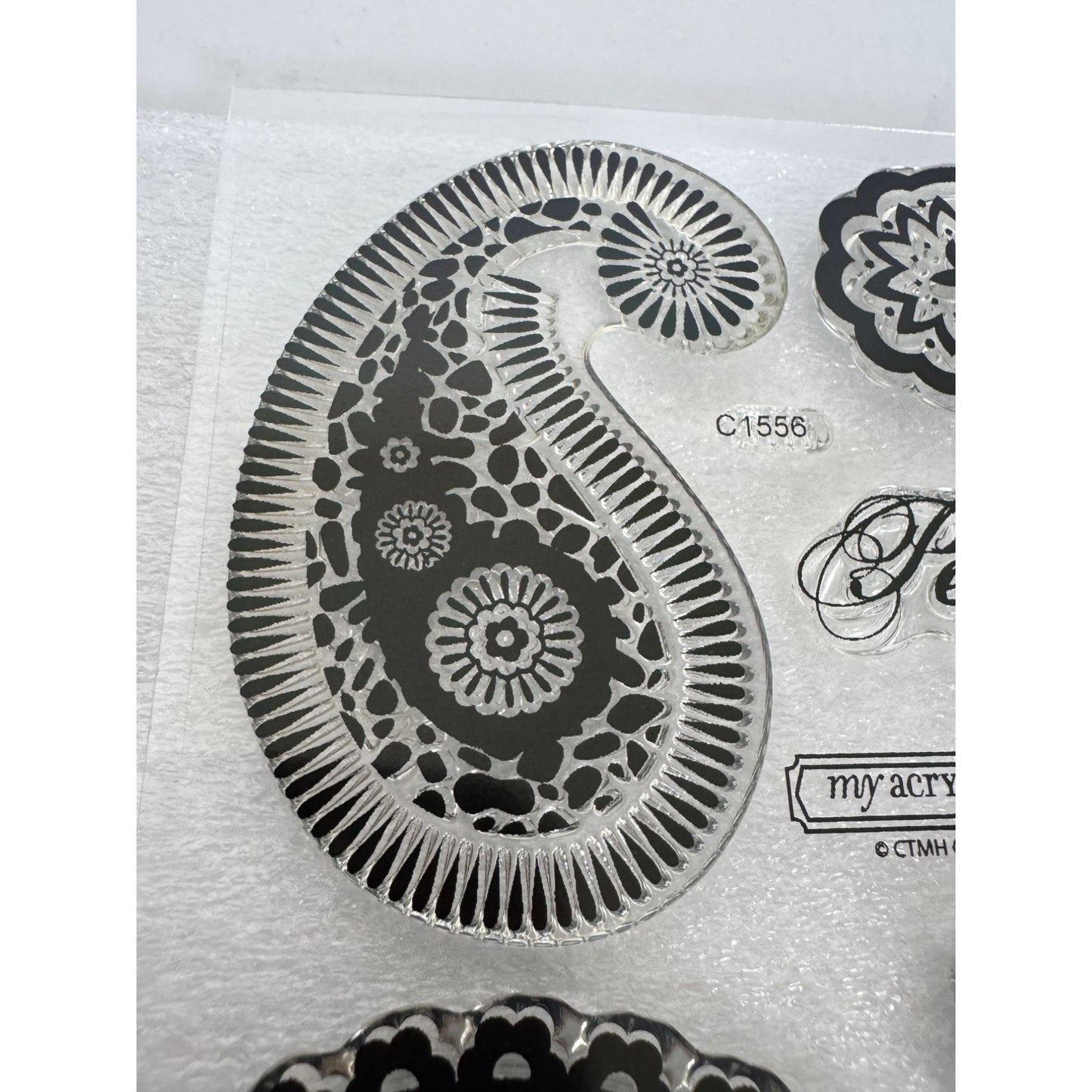 CTMH My Acrylix Acrylic Stamp Set Paisley Perfect Flair Motifs Sass C1556