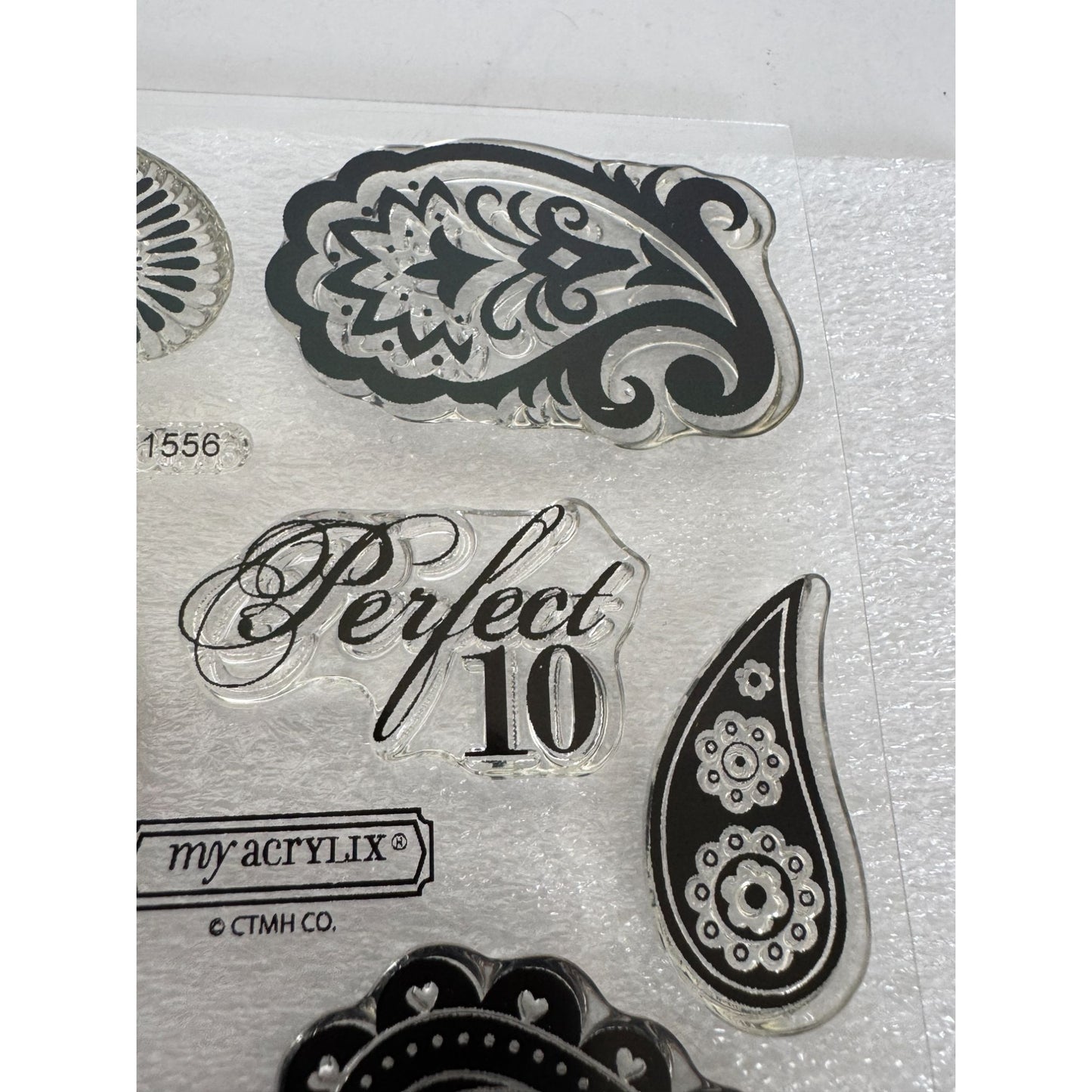 CTMH My Acrylix Acrylic Stamp Set Paisley Perfect Flair Motifs Sass C1556