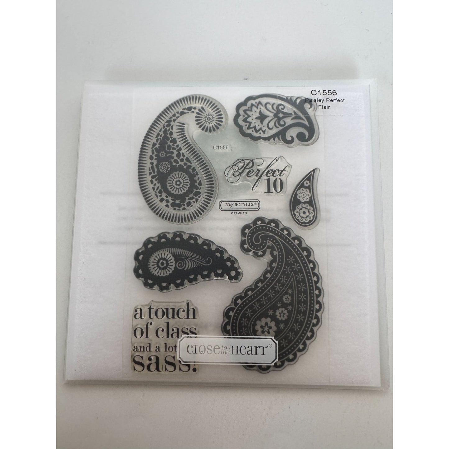 CTMH My Acrylix Acrylic Stamp Set Paisley Perfect Flair Motifs Sass C1556