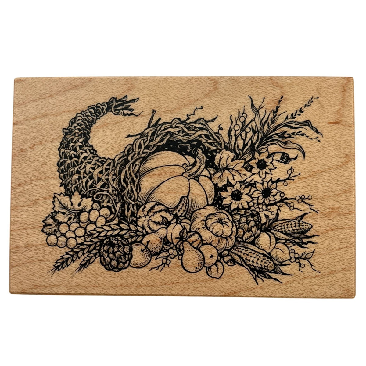 PSX Rubber Stamp Harvest Cornucopia Thanksgiving Card Making Pumpkin Fall Autumn Wood Mounted