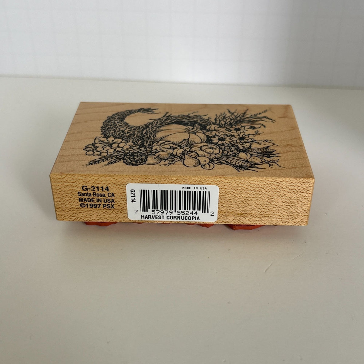 PSX Rubber Stamp Harvest Cornucopia Thanksgiving Card Making Pumpkin Fall Autumn Wood Mounted