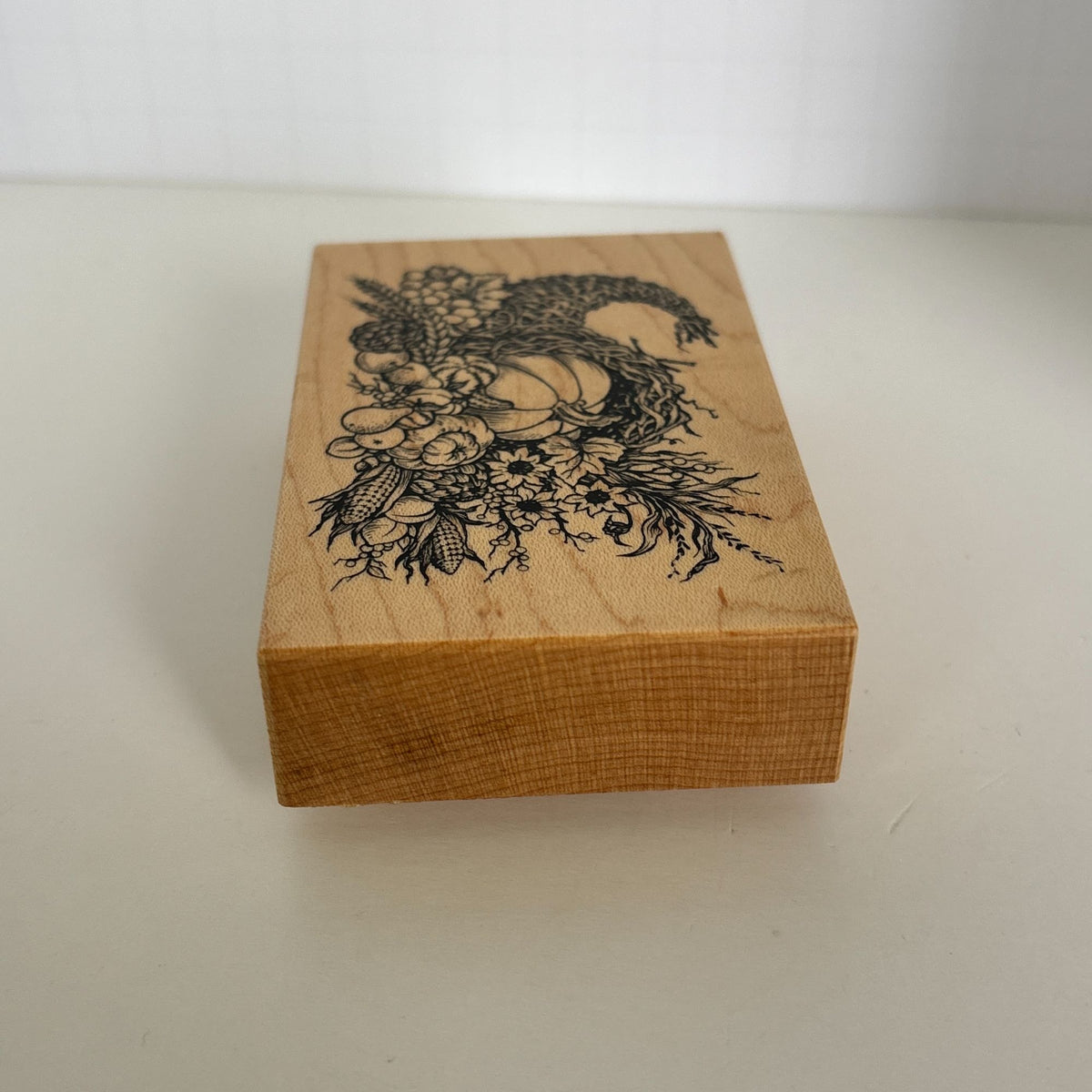 PSX Rubber Stamp Harvest Cornucopia Thanksgiving Card Making Pumpkin Fall Autumn Wood Mounted