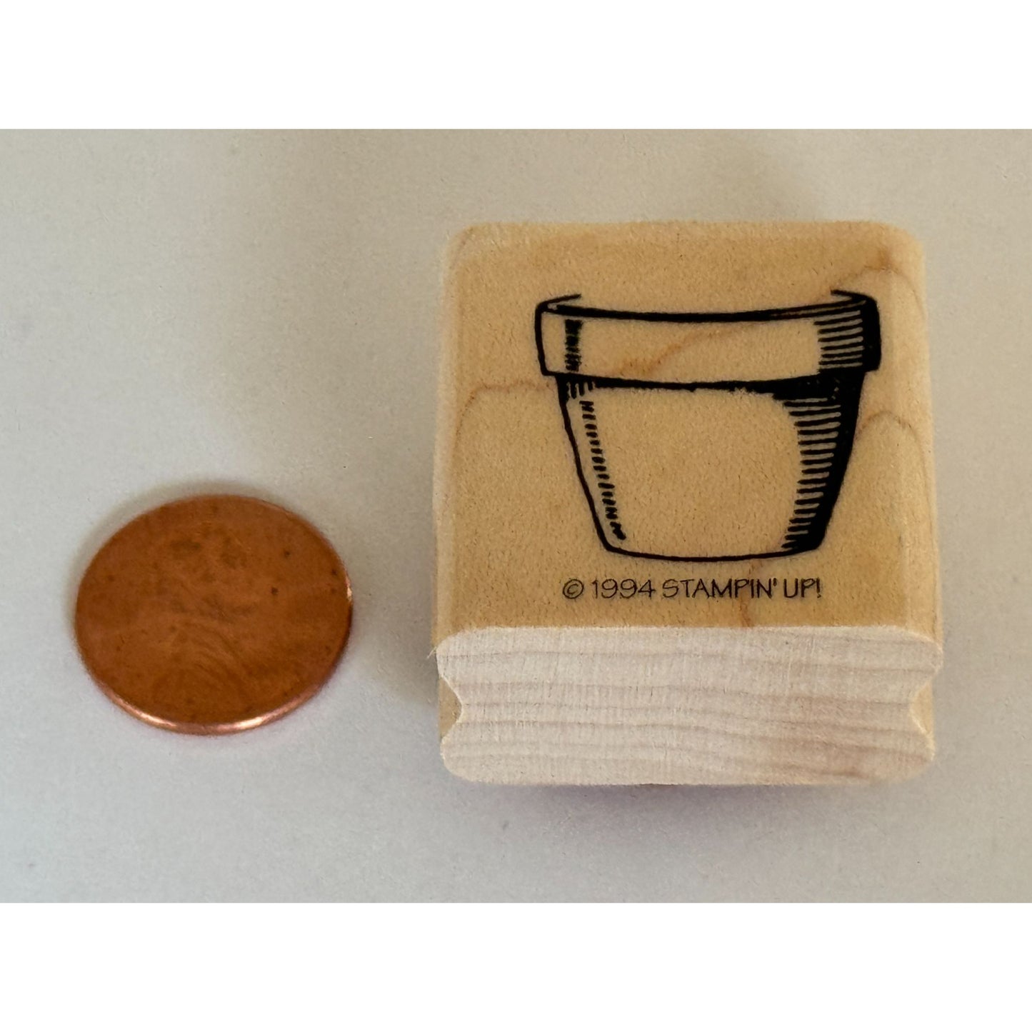 Stampin Up Rubber Stamp Flower Pot Plant Garden Gardener Gardening Terracotta