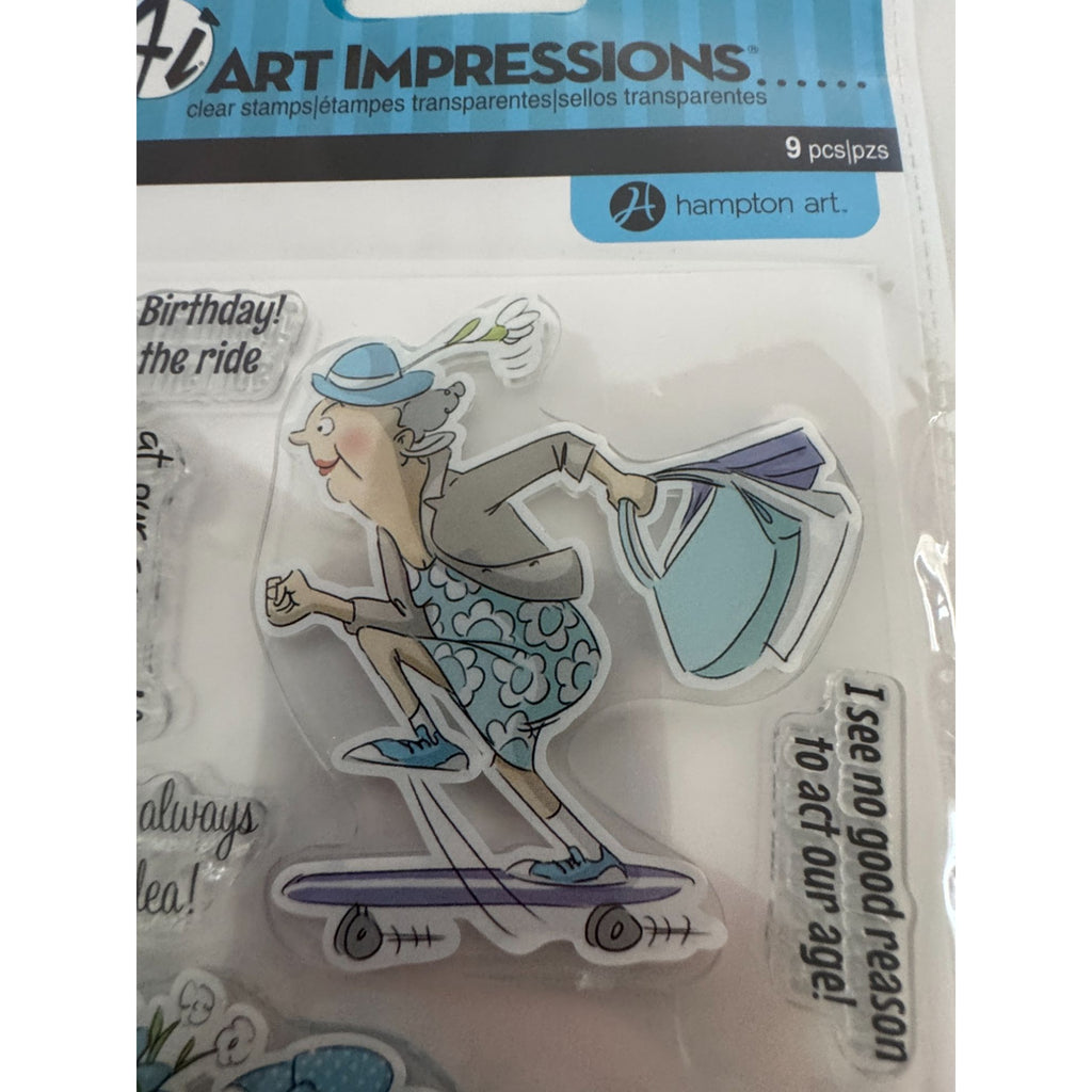 Art Impressions Clear Stamps Funny Ladies Shopping Birthday Humor Friendship Cardmaking Sassy Grandma