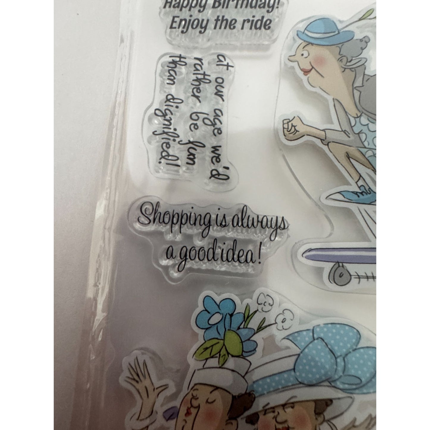 Art Impressions Clear Stamps Funny Ladies Shopping Birthday Humor Friendship Cardmaking Sassy Grandma