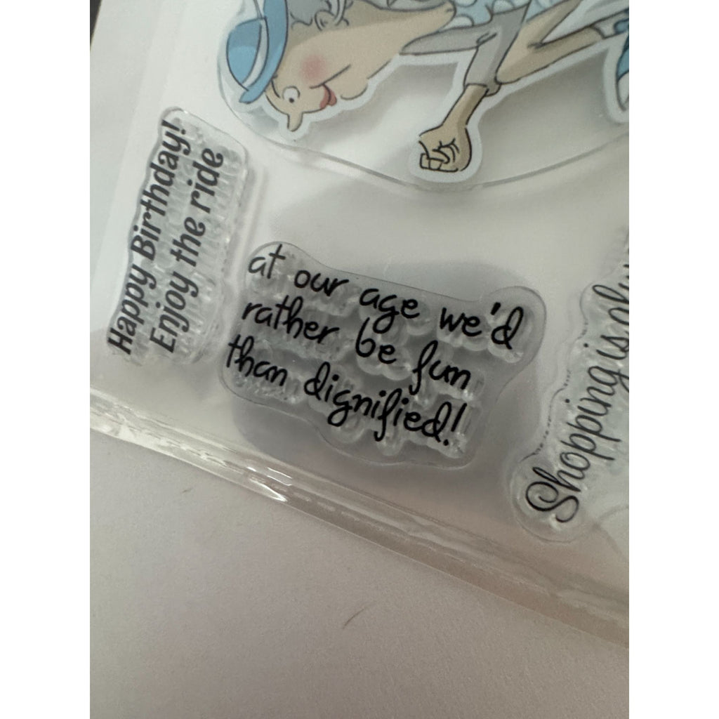 Art Impressions Clear Stamps Funny Ladies Shopping Birthday Humor Friendship Cardmaking Sassy Grandma