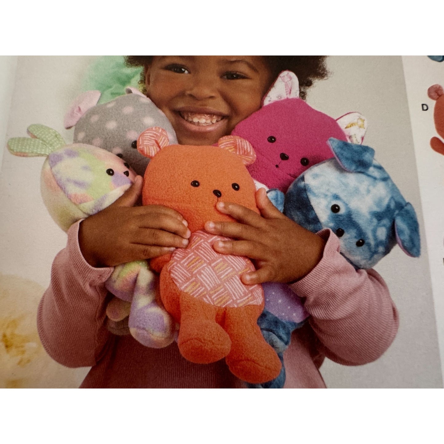 Simplicity Sewing Pattern S9909 Plush Stuffed Animals Toy Easy Dog Cat Mouse 9in