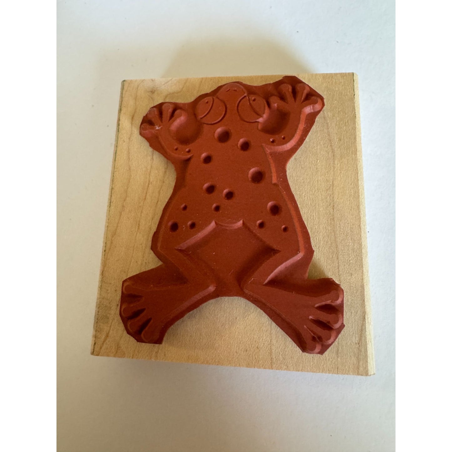 Stampin Up Wood Rubber Stamp Spotted Frog Toad Jump Nature Outdoors Pond Animal