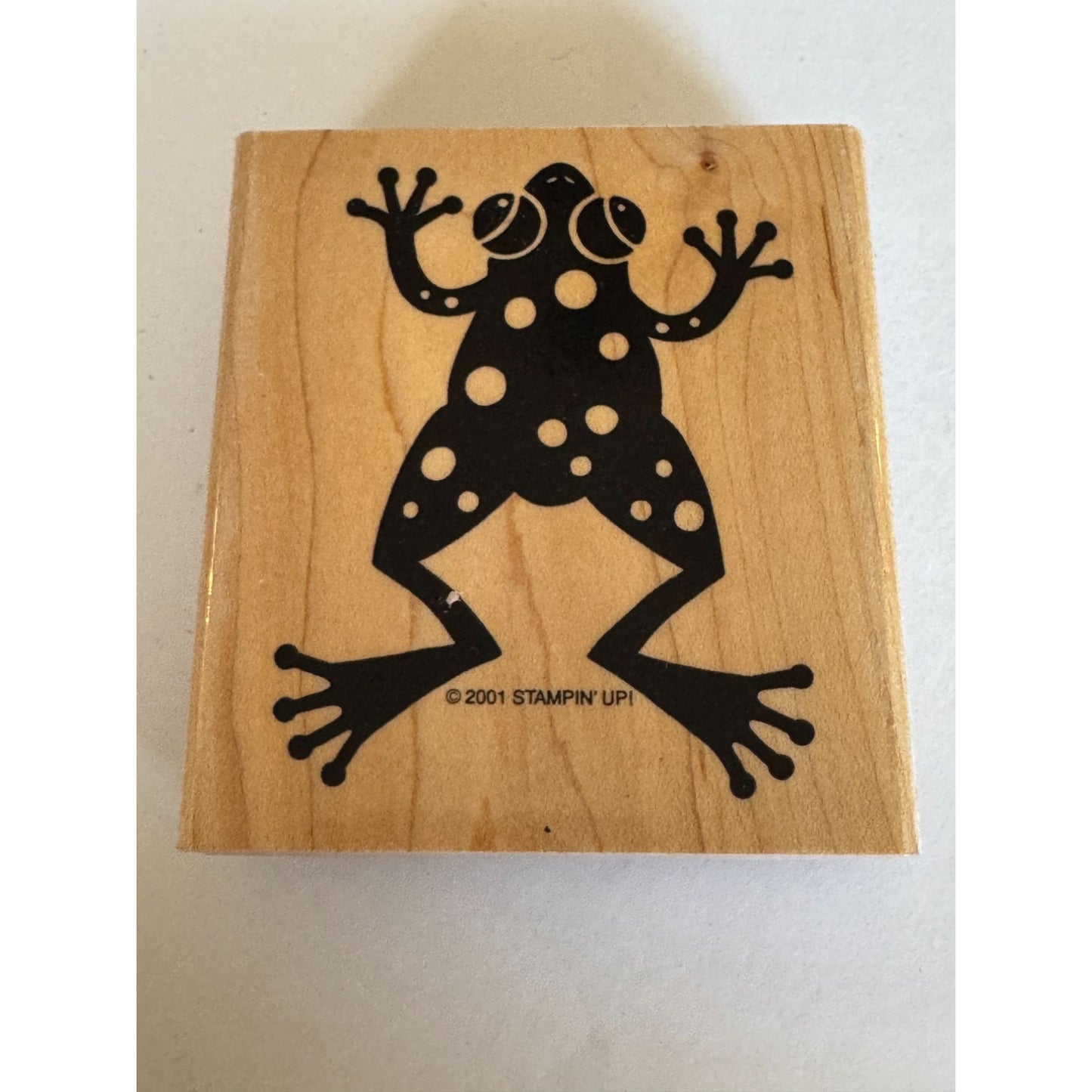 Stampin Up Wood Rubber Stamp Spotted Frog Toad Jump Nature Outdoors Pond Animal