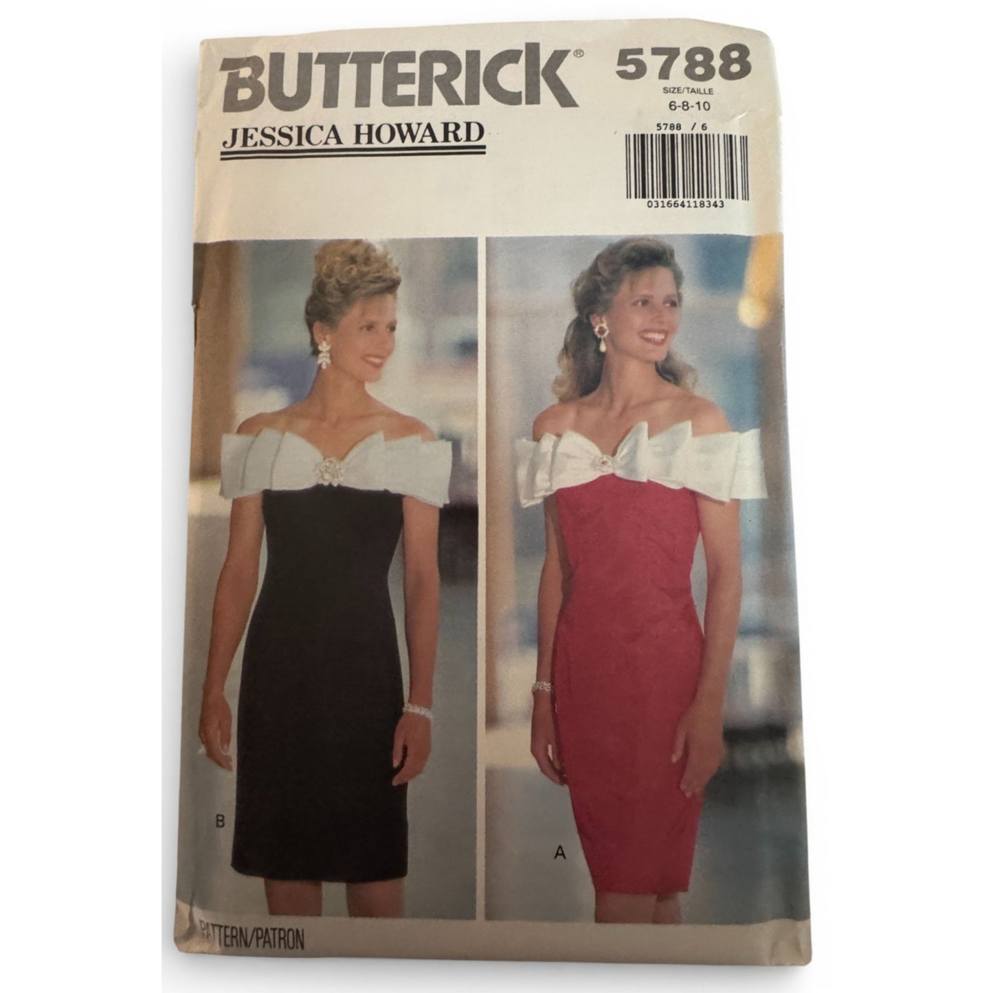 Butterick Sewing Pattern 5788 Evening Dress 1990s Glam Formal 90s Uncut 6 8 10