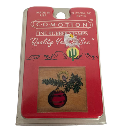 Comotion Rubber Stamp Christmas Ornament Tree Light Christmas Winter Holidays