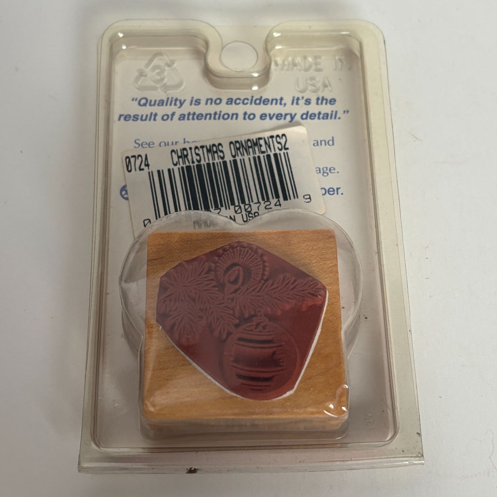 Comotion Rubber Stamp Christmas Ornament Tree Light Christmas Winter Holidays