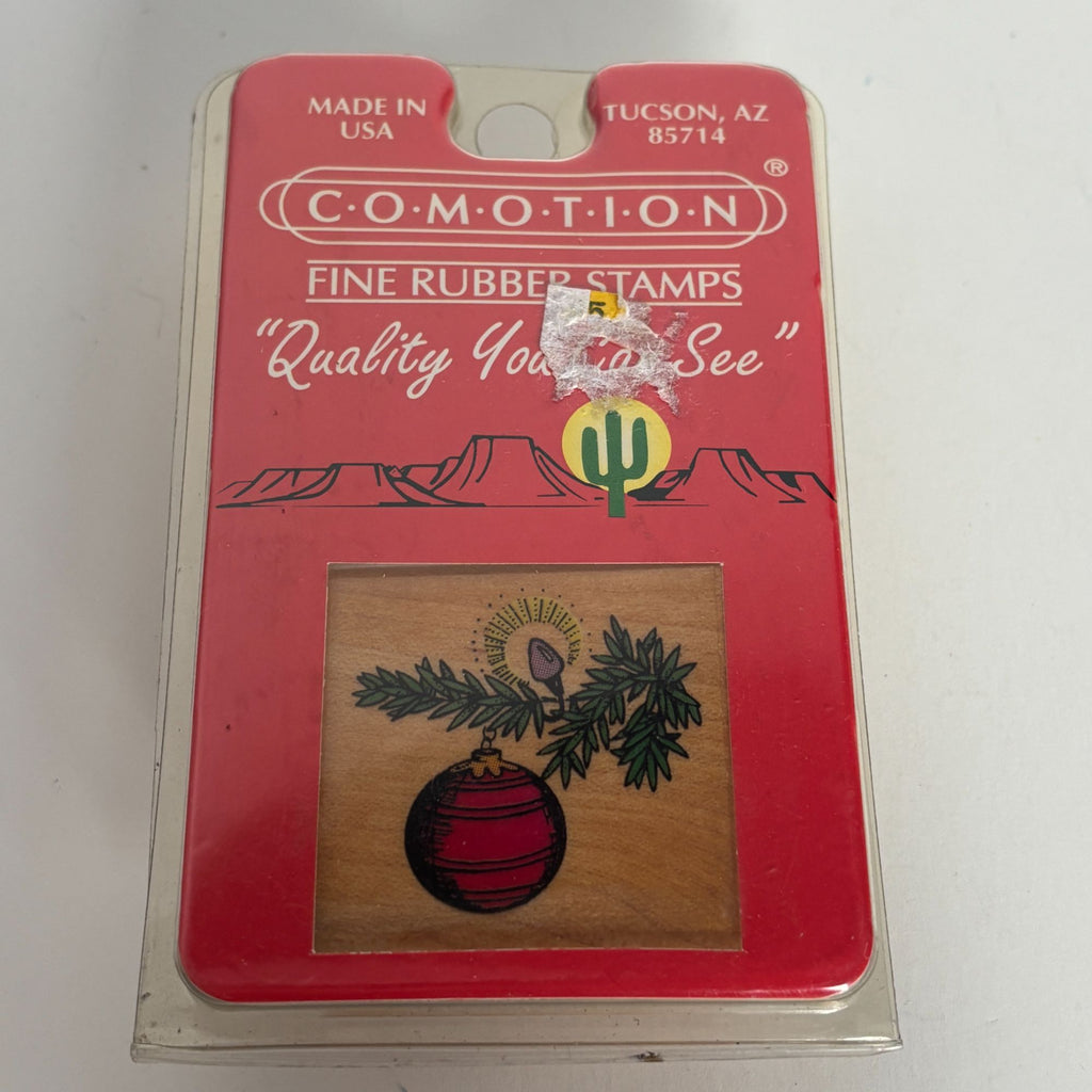 Comotion Rubber Stamp Christmas Ornament Tree Light Christmas Winter Holidays