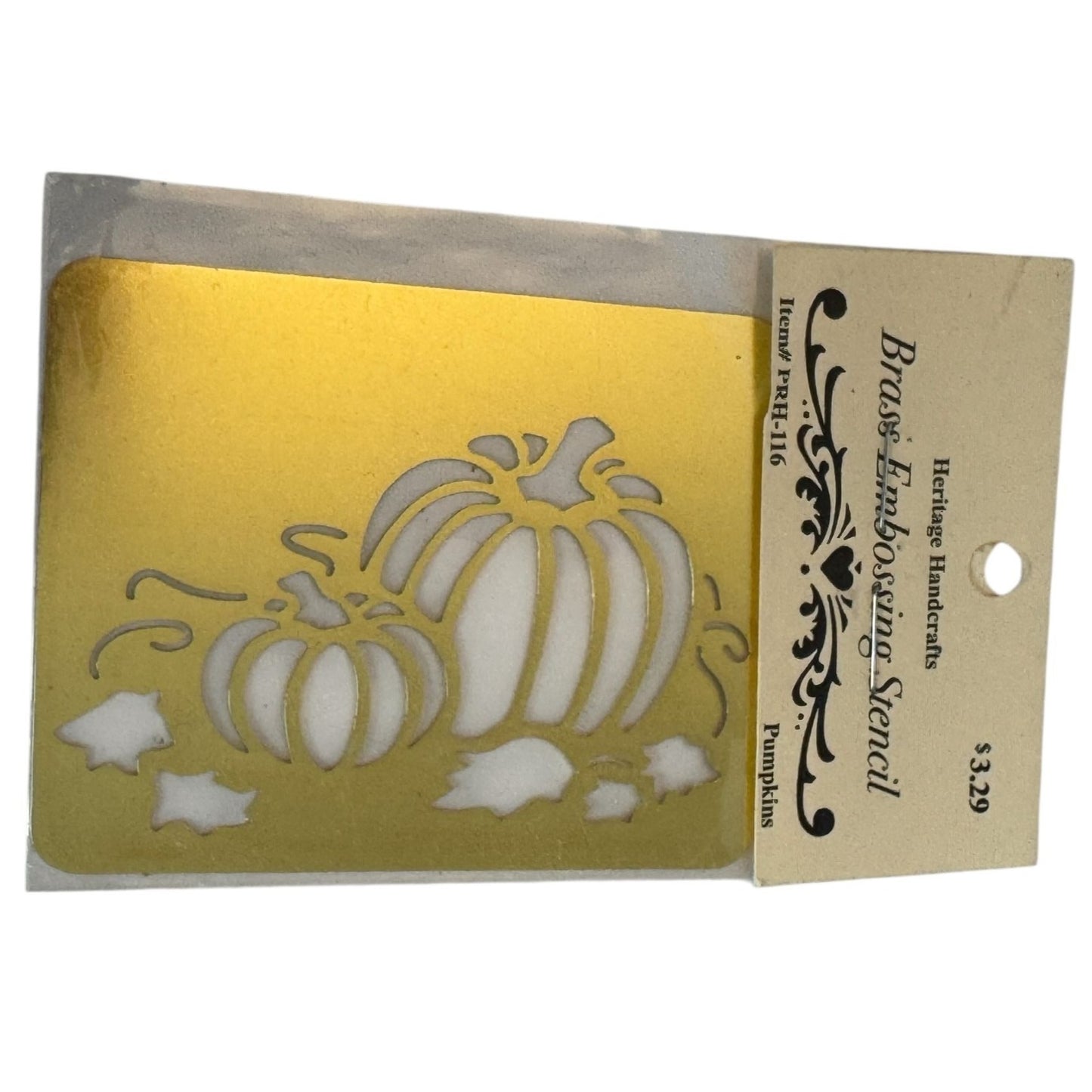 Heritage Handcrafts Brass Pumpkin Embossing Stencil PRH-116 Fall Craft Halloween