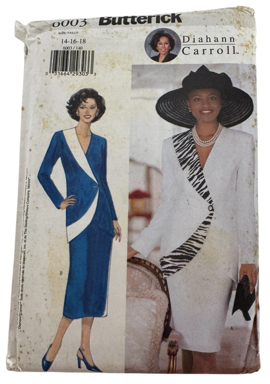 Butterick Sewing Pattern 6003 Misses Jacket Skirt Work Outfit 14 16 18 Easy UC