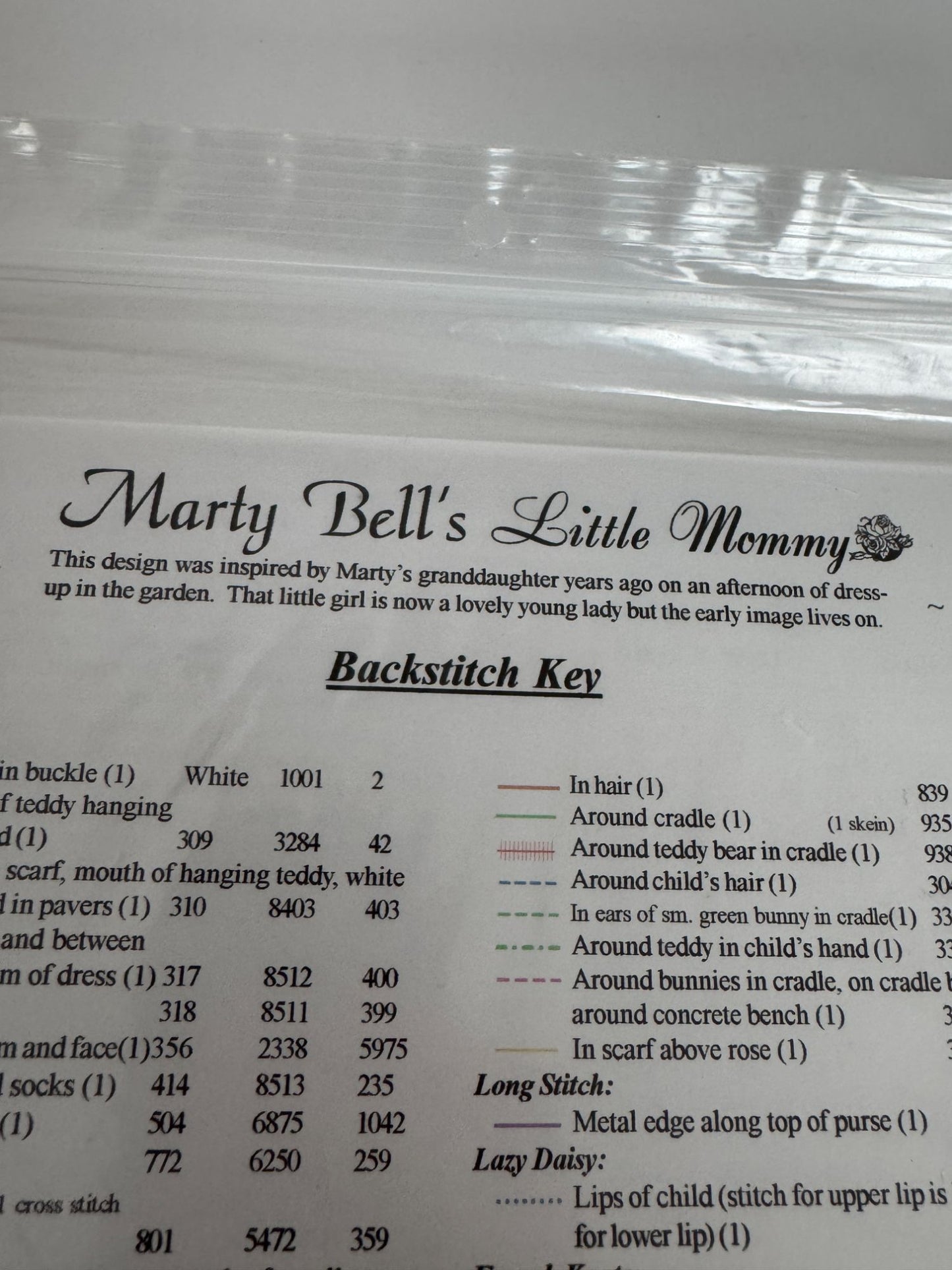 Pegasus Cross Stitch Pattern 400 Little Mommy Marty Bell Girl Doll Growing Up