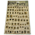 K&Company Lifes Journey Domed Alphabet Letter Stickers Scrapbook Card Making Junk Journaling Vintage Style