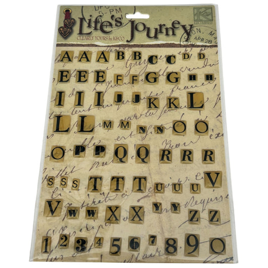 K&Company Lifes Journey Domed Alphabet Letter Stickers Scrapbook Card Making Junk Journaling Vintage Style