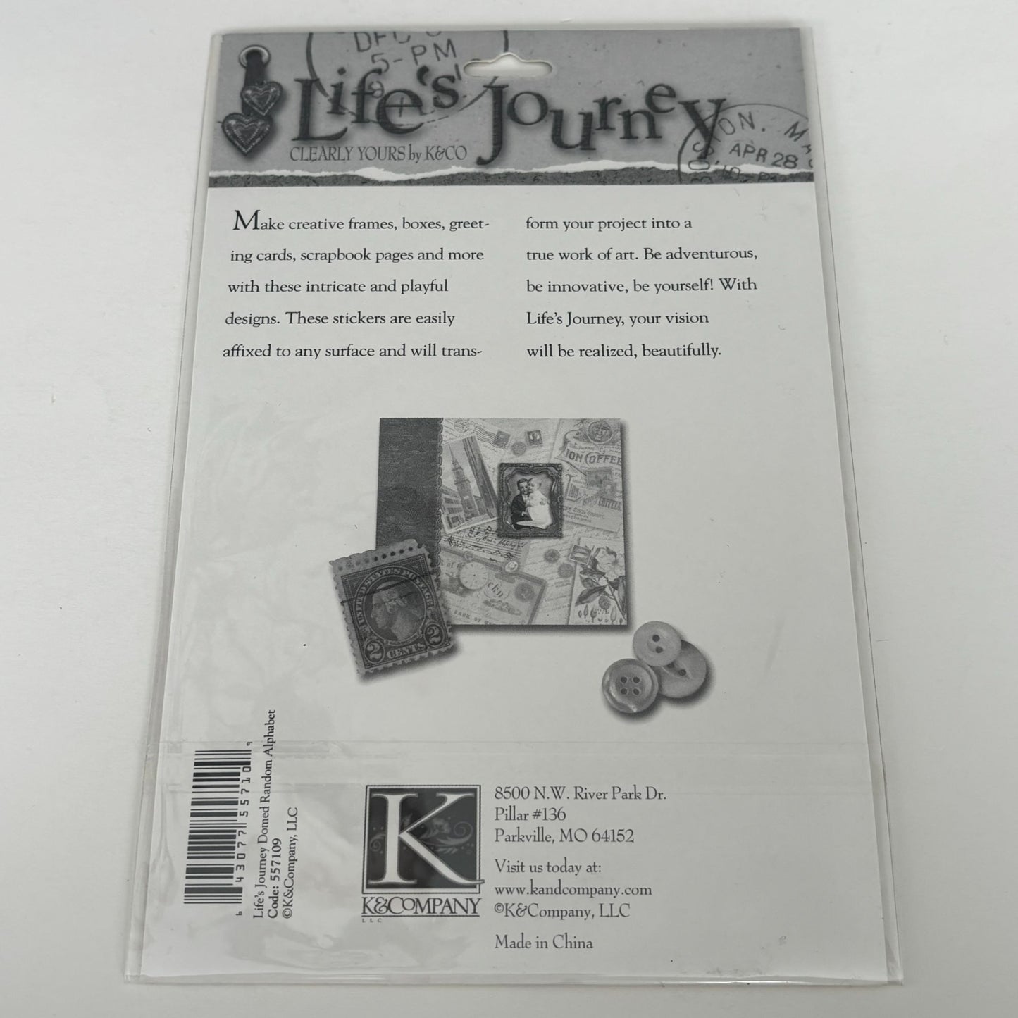 K&Company Lifes Journey Domed Alphabet Letter Stickers Scrapbook Card Making Junk Journaling Vintage Style