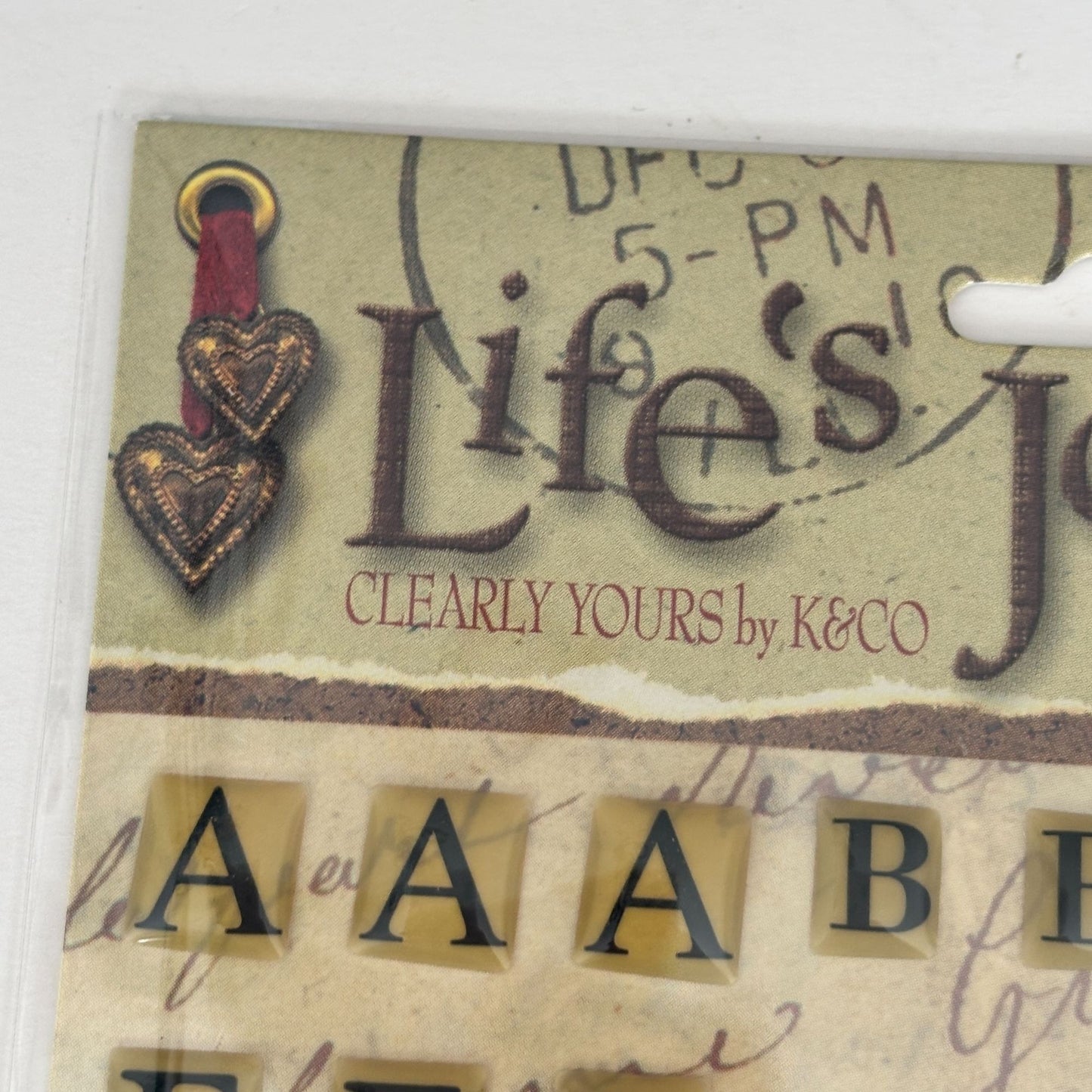 K&Company Lifes Journey Domed Alphabet Letter Stickers Scrapbook Card Making Junk Journaling Vintage Style