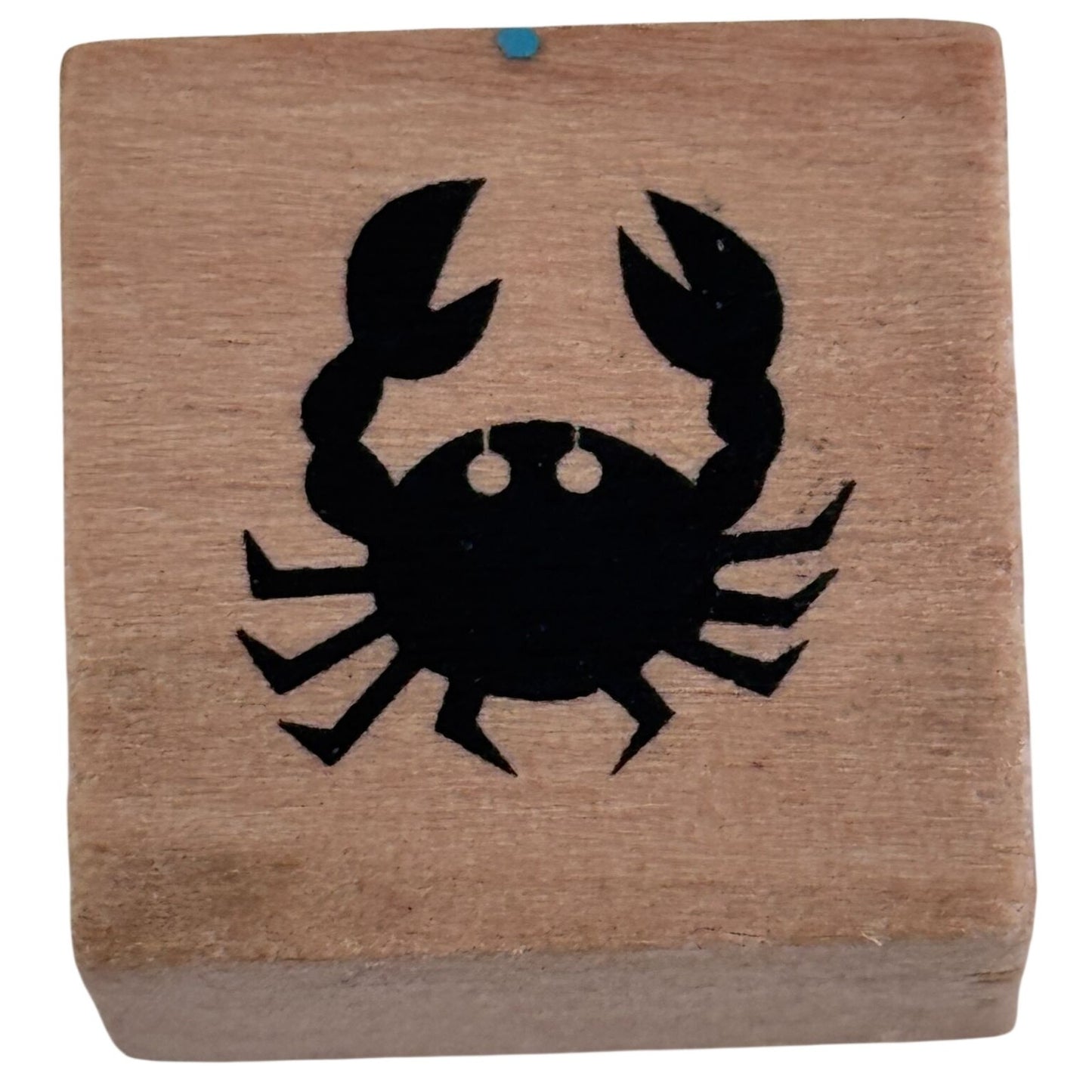 Crab Rubber Stamp Coastal Beach Nautical Summer Vacation Cardmaking Craft Scrapbooking Wood Mounted