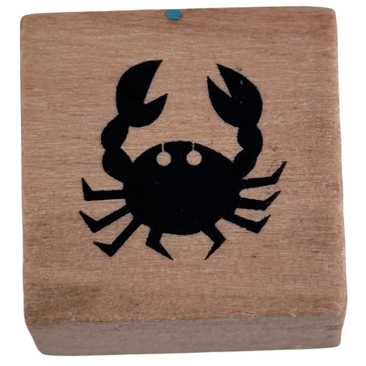 Crab Rubber Stamp Coastal Beach Nautical Summer Vacation Cardmaking Craft Scrapbooking Wood Mounted