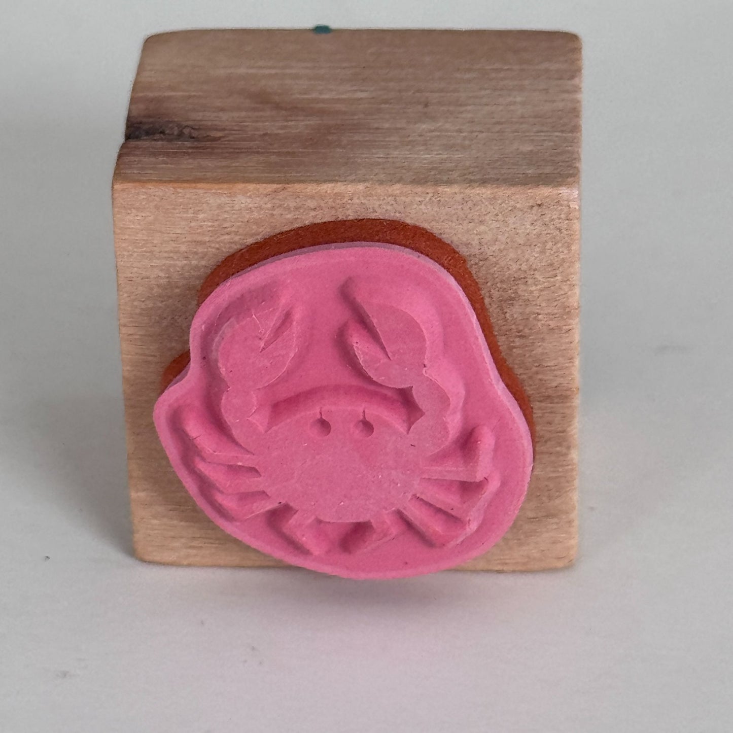 Crab Rubber Stamp Coastal Beach Nautical Summer Vacation Cardmaking Craft Scrapbooking Wood Mounted