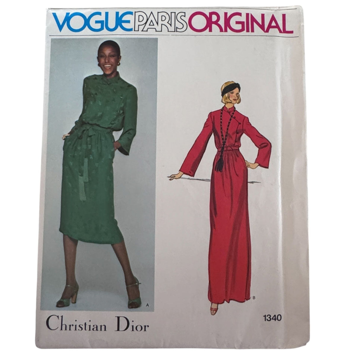 Vogue Sewing Pattern 1340 Paris Original Christian Dior 1970s Maxi Dress 10 Uncut Vintage