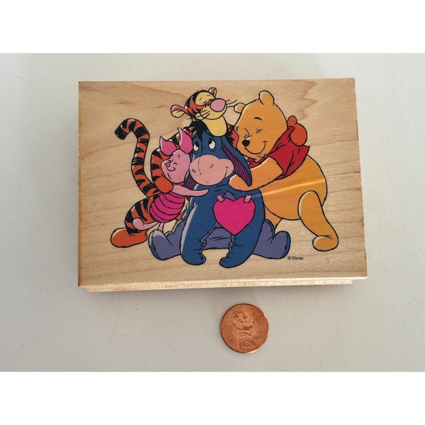 Disney Rubber Stamp Winnie the Pooh Hugs All Around Piglet Tigger Eeyore Friends