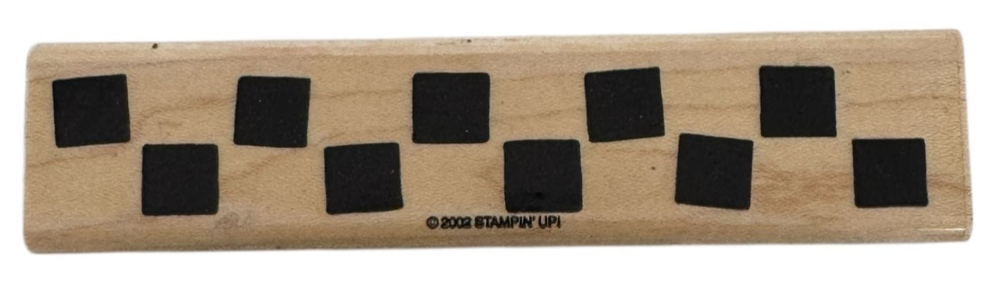 Stampin Up Rubber Stamp Checkered Border Square Pattern Card Making Edge Large