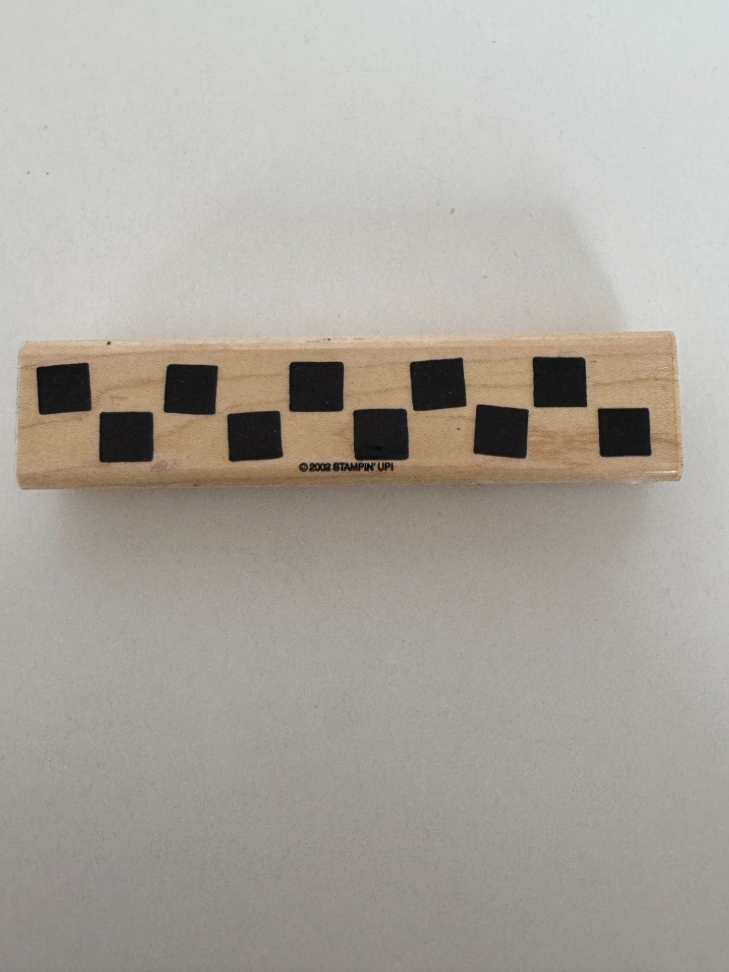 Stampin Up Rubber Stamp Checkered Border Square Pattern Card Making Edge Large