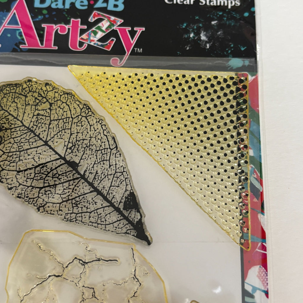 Dare 2B Artzy Texture Stamp Set Leaf Grunge Mixed Media Background Abstract Paint Splatter