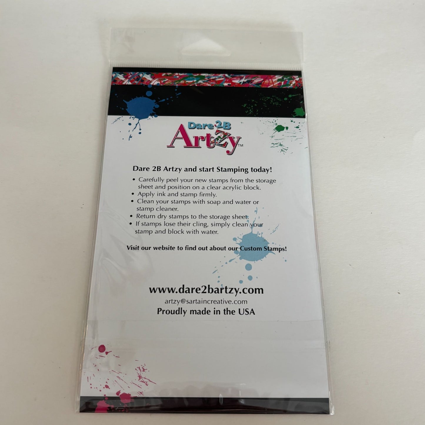 Dare 2B Artzy Texture Stamp Set Leaf Grunge Mixed Media Background Abstract Paint Splatter