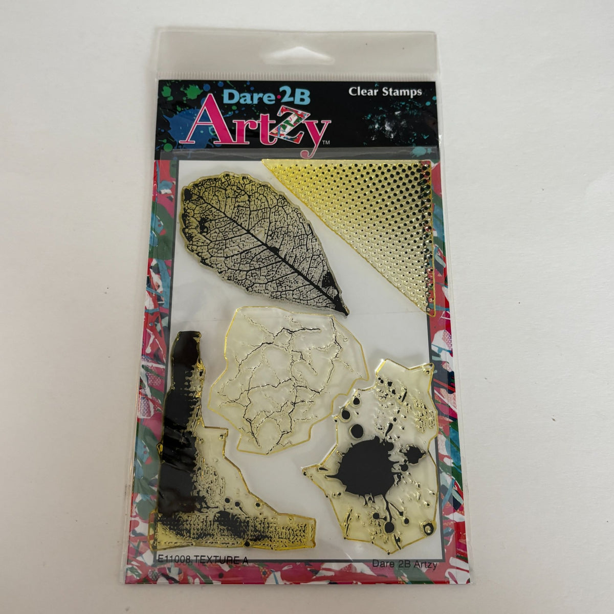 Dare 2B Artzy Texture Stamp Set Leaf Grunge Mixed Media Background Abstract Paint Splatter